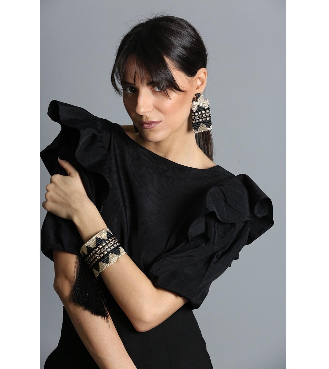 Lk Designs Ingrid Mayro Metalliko Braxioli Kosmimata